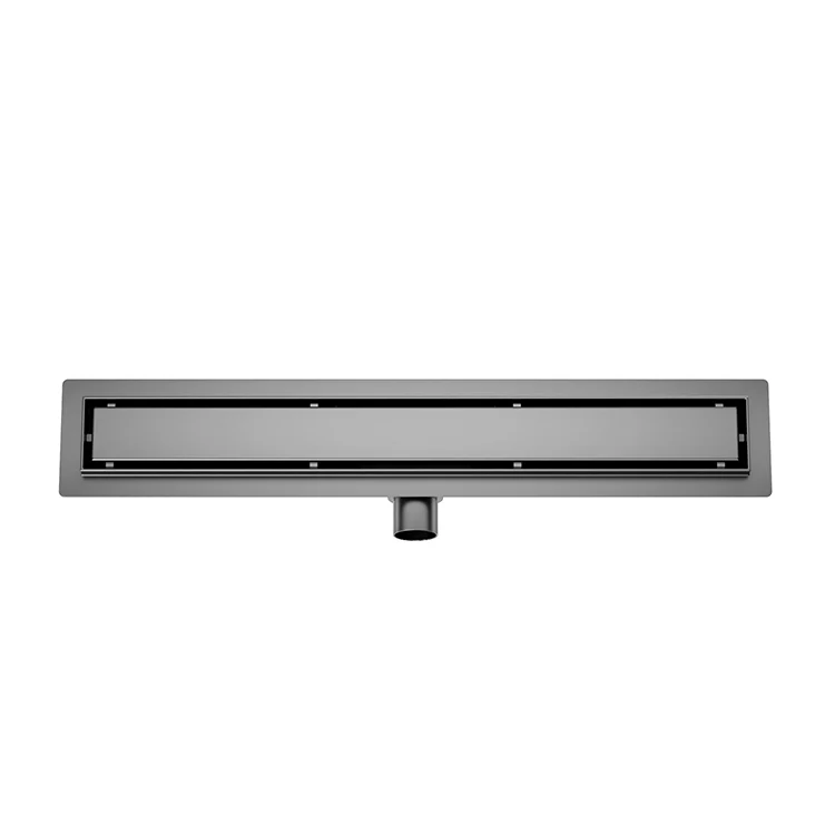 Douchegoot met flens en tegelrooster 70 x 7 cm gunmetal PVD