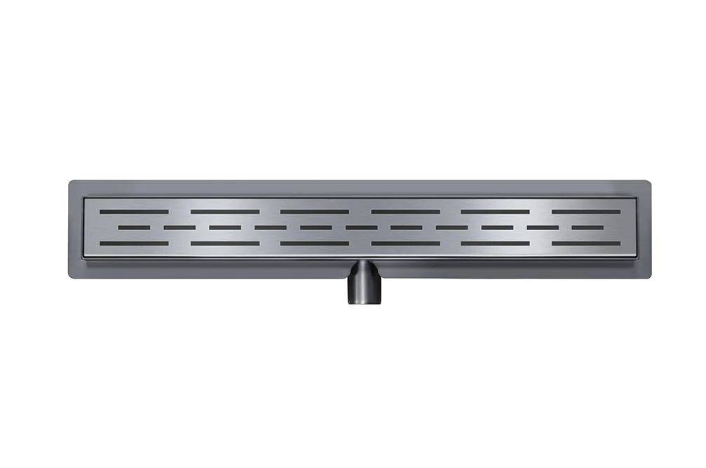 Douchegoot met flens en rooster 100 x 7 cm gunmetal PVD