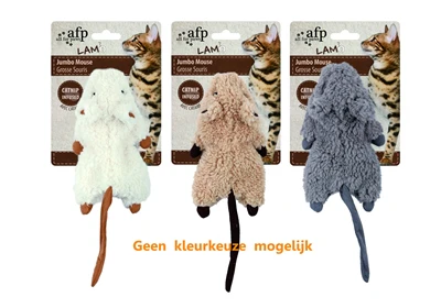 Afp Jumbo Muis Crinkle Lamswol Met Catnip Assorti Afp Jumbo Muis Crinkle Lamswol Met Catnip Assorti