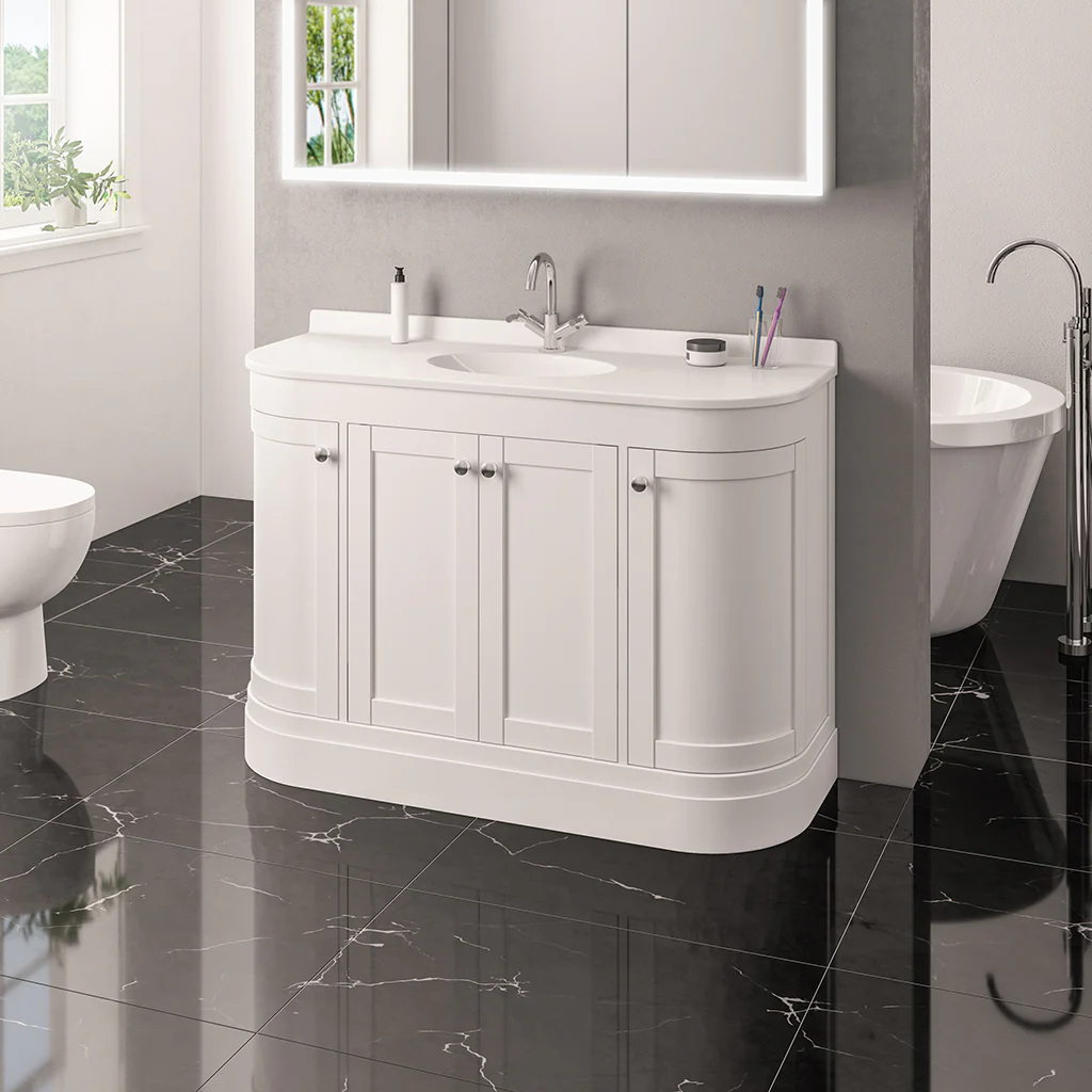 Eastbrook Hardwick Wastafel 120×44 Cm Cast Marble Wit Eastbrook Hardwick Wastafel 120×44 Cm Cast Marble Wit