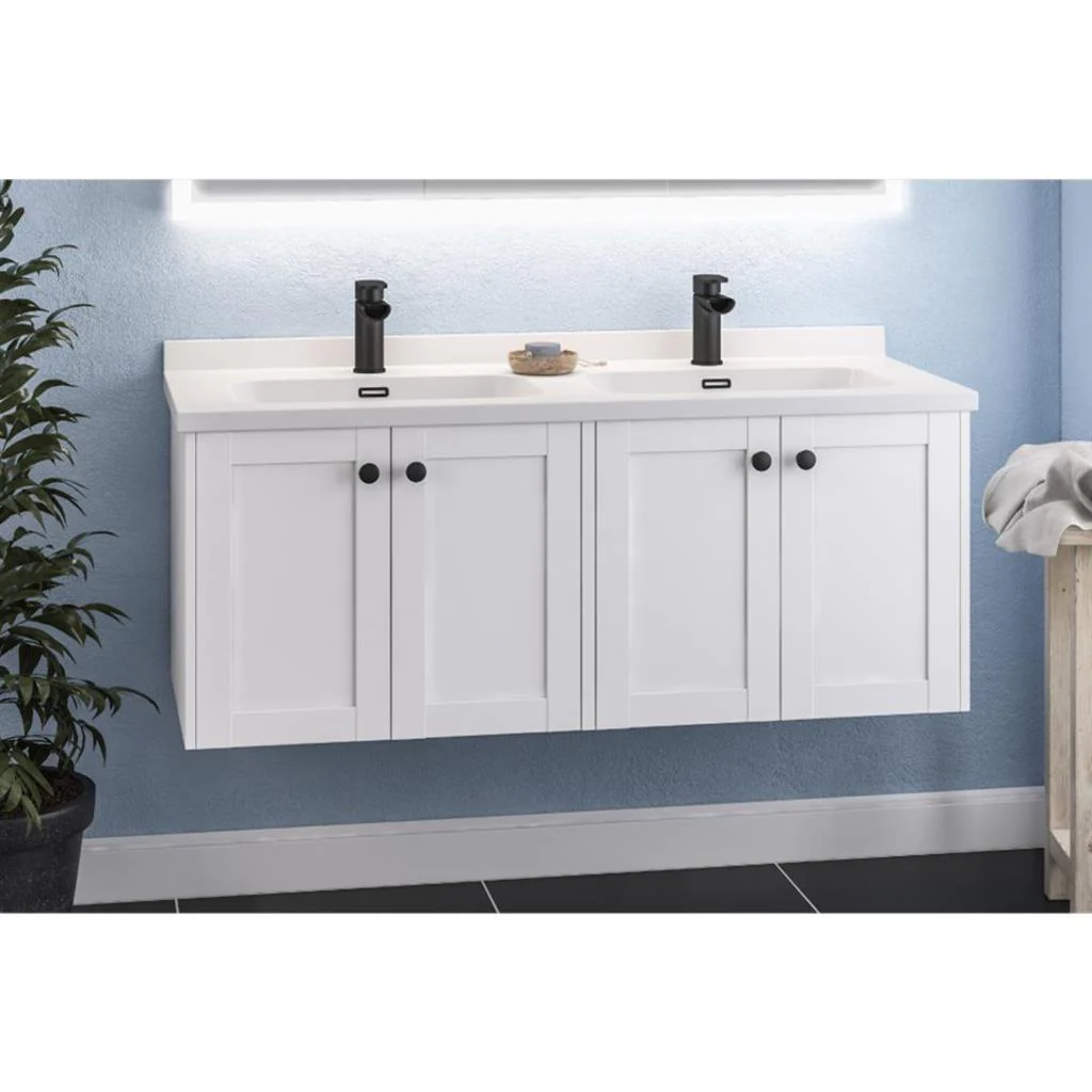 Eastbrook Hardwick dubbele wastafel 121×47 cm Cast Marble wit Eastbrook Hardwick dubbele wastafel 121×47 cm Cast Marble wit