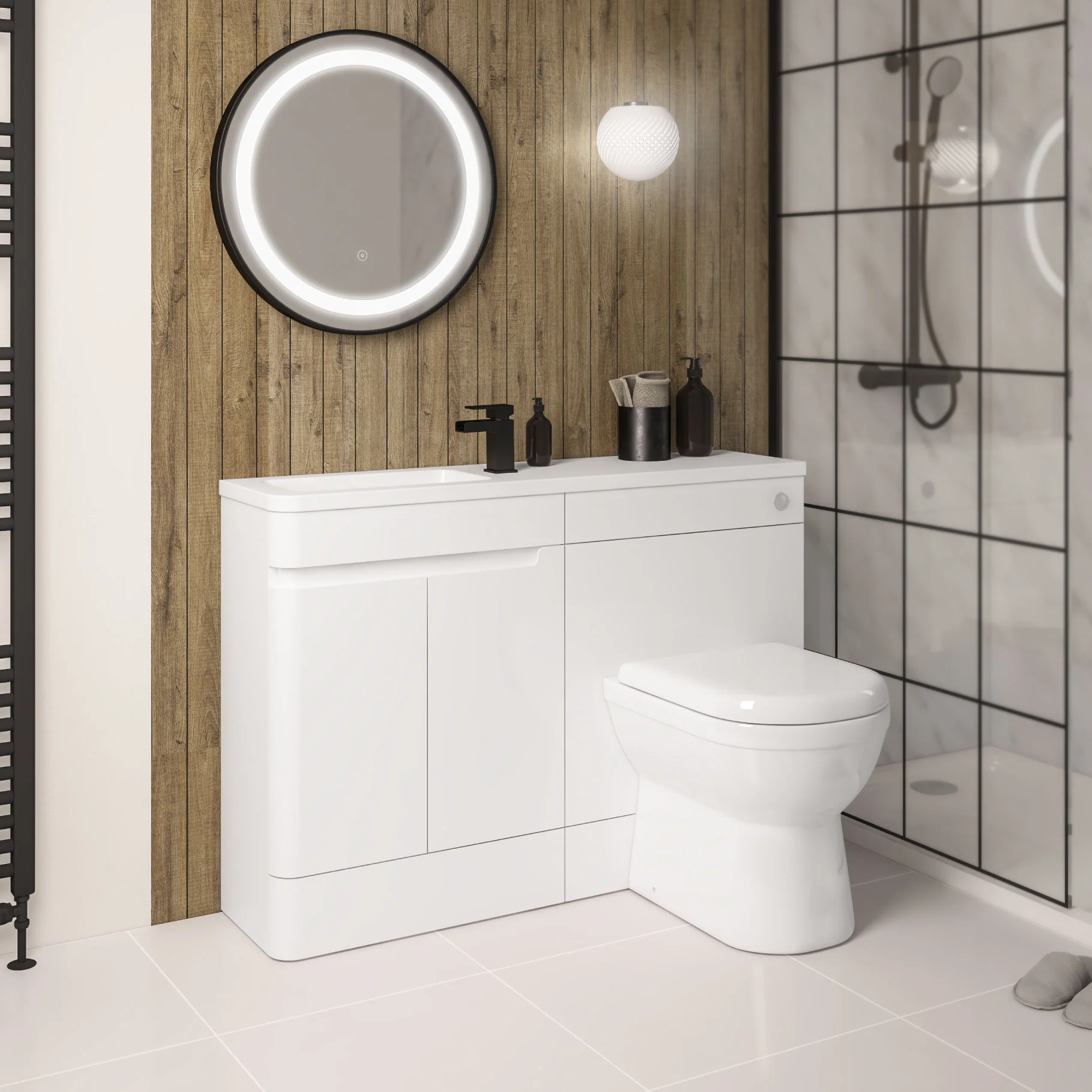 Eastbrook Arda Staand Badmeubel 50×46 Cm Links Met Deuren Hoogglans Wit