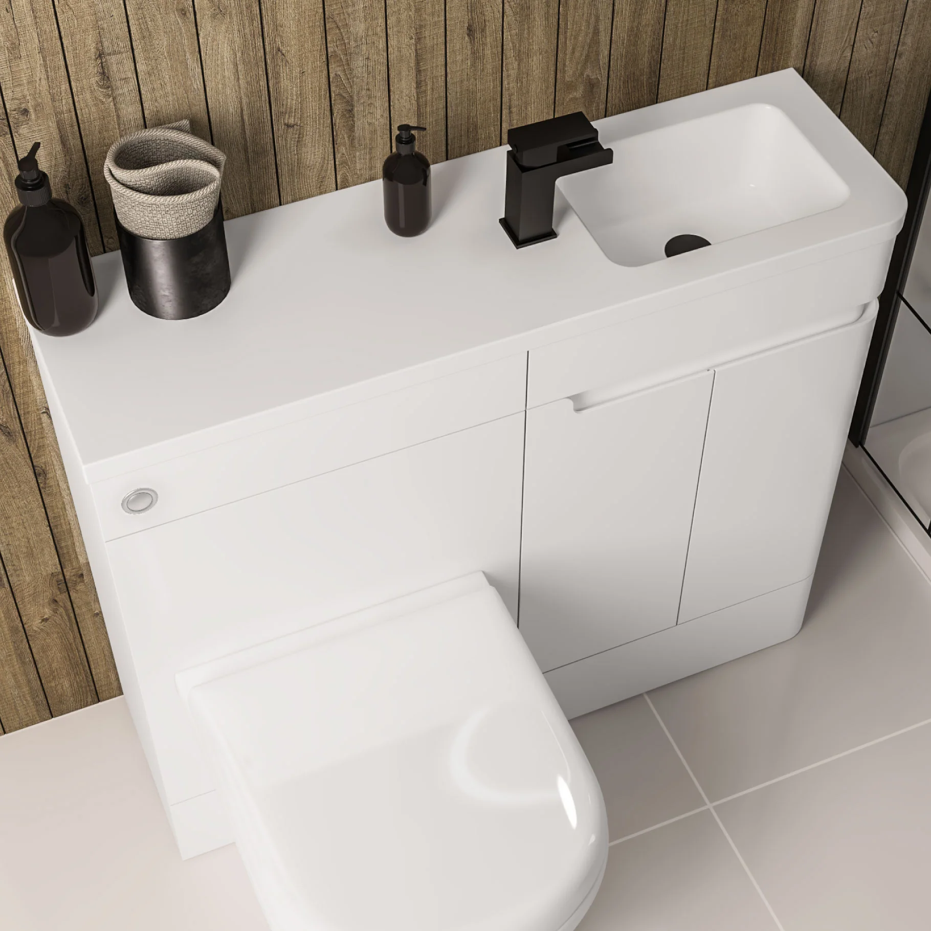 Eastbrook Arda Staand Badmeubel 50×46 Cm Rechts Met Deuren Hoogglans Wit