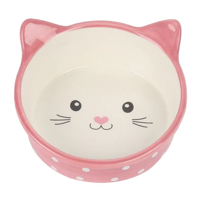 Happy Pet Voerbak Kat Polka Roze / Creme 300 ML Happy Pet Voerbak Kat Polka Roze / Creme 300 ML