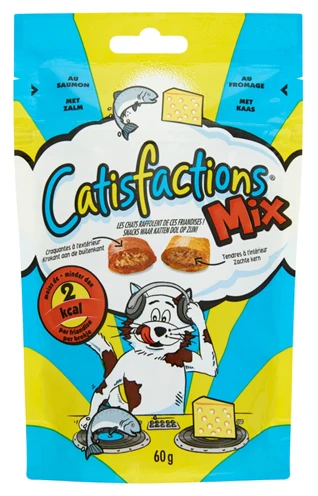 Catisfactions Mix Zalm/Kaas 60 GR Catisfactions Mix Zalm/Kaas 60 GR