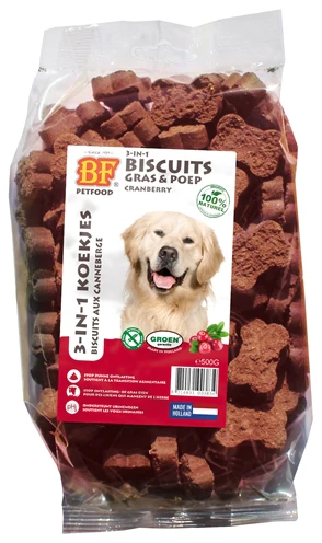Biofood 3 In 1 Hondenkoekjes Met Cranberry 500 GR Biofood 3 In 1 Hondenkoekjes Met Cranberry 500 GR