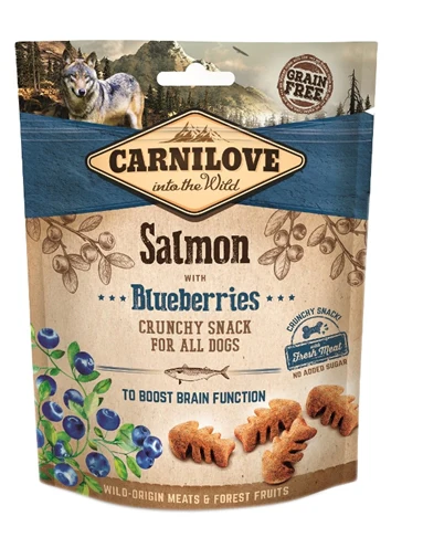Carnilove Crunchy Snack Zalm / Blauwe Bes 200 GR Carnilove Crunchy Snack Zalm / Blauwe Bes 200 GR