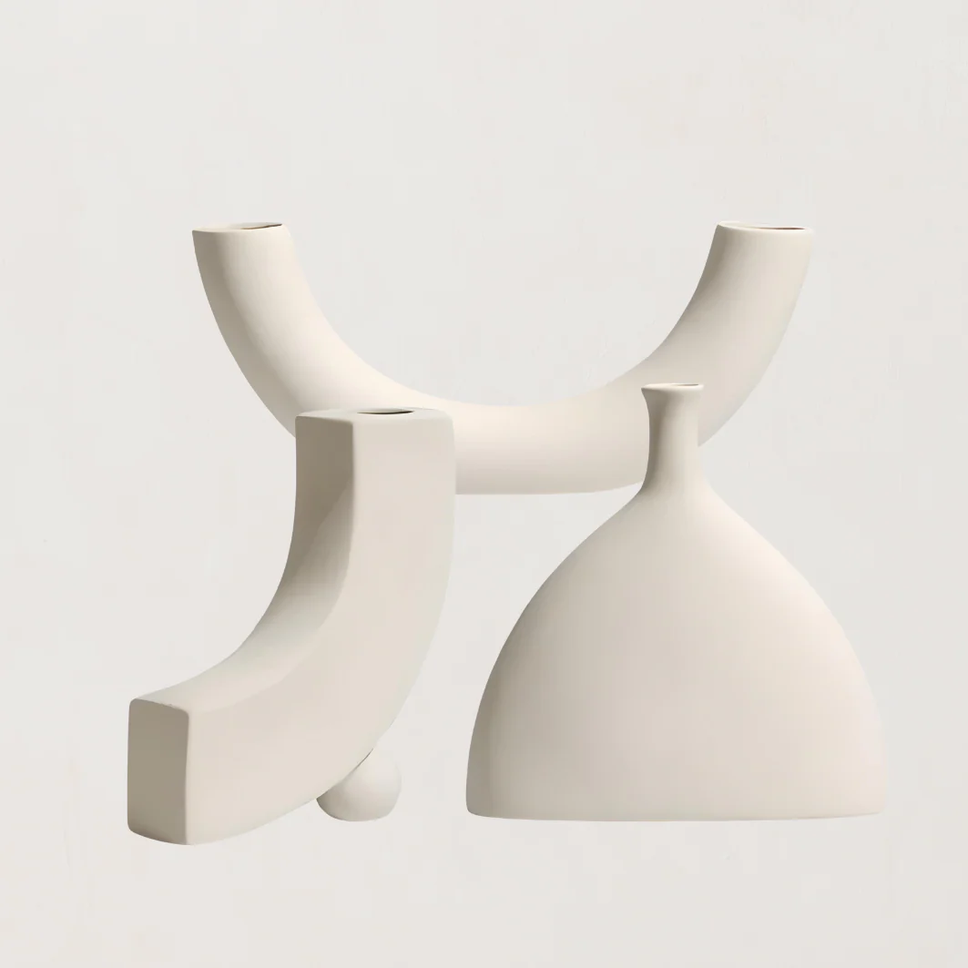 Vaas Set Keramiek – 3-Delig Woondecoratie – Modern Design