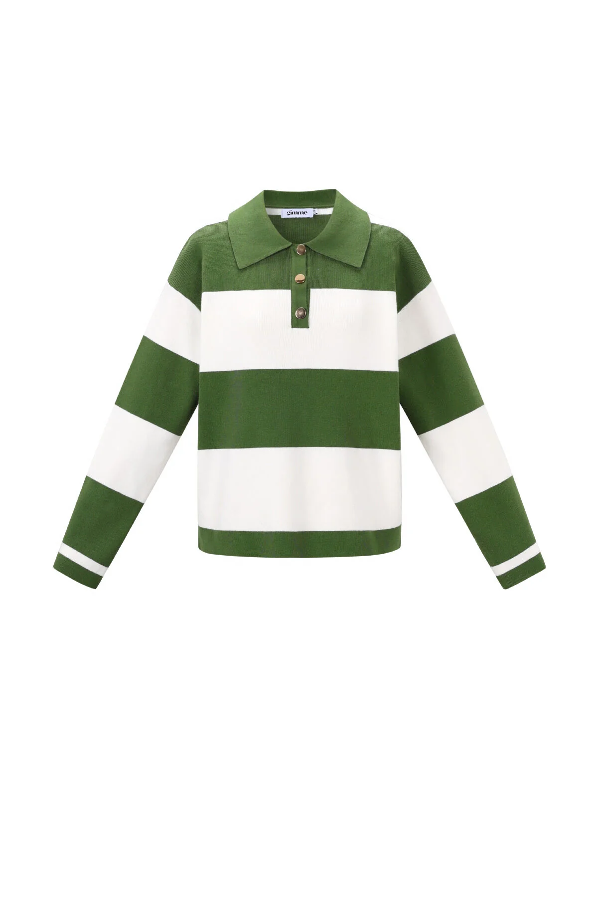 Gebreide Viscose Dames Polo Trui Strepen Herfst/Winter Gebreide Viscose Dames Polo Trui Strepen Herfst/Winter