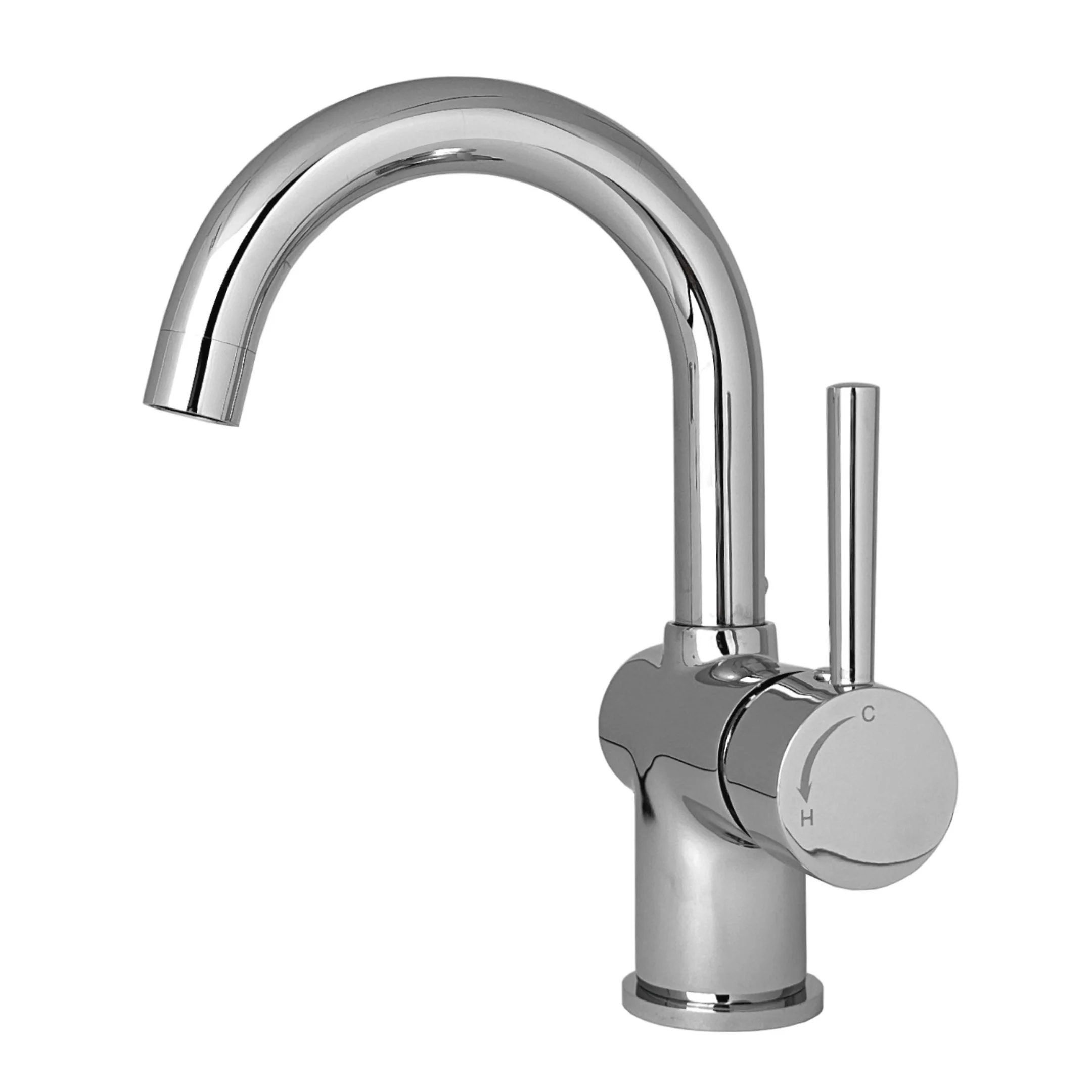 Chrome Angely Wastafelmengkraan met Draaibare Uitloop & Cold Start Functie