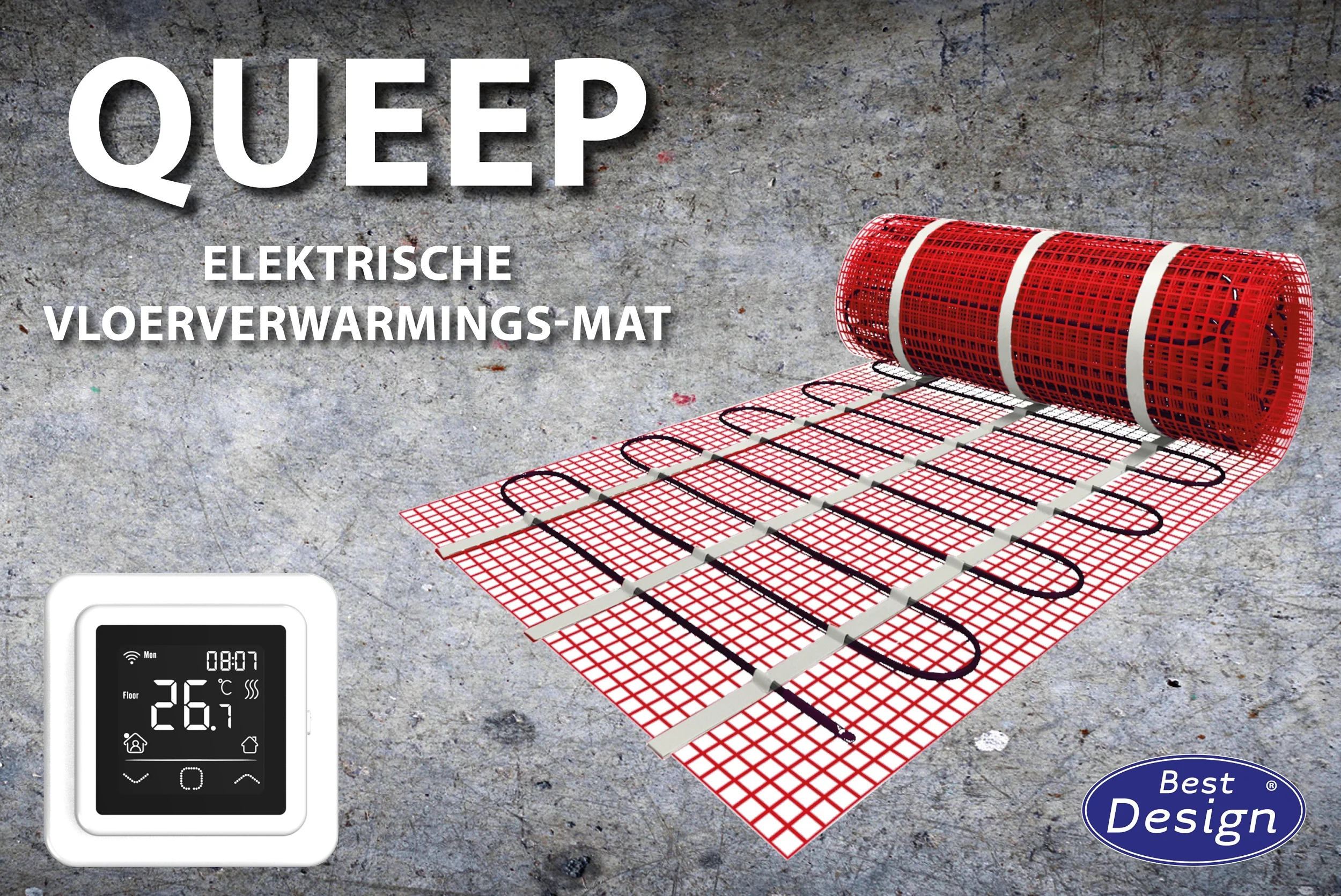 Queep Elektrische Vloerverwarmings-Mat 9.0 m2