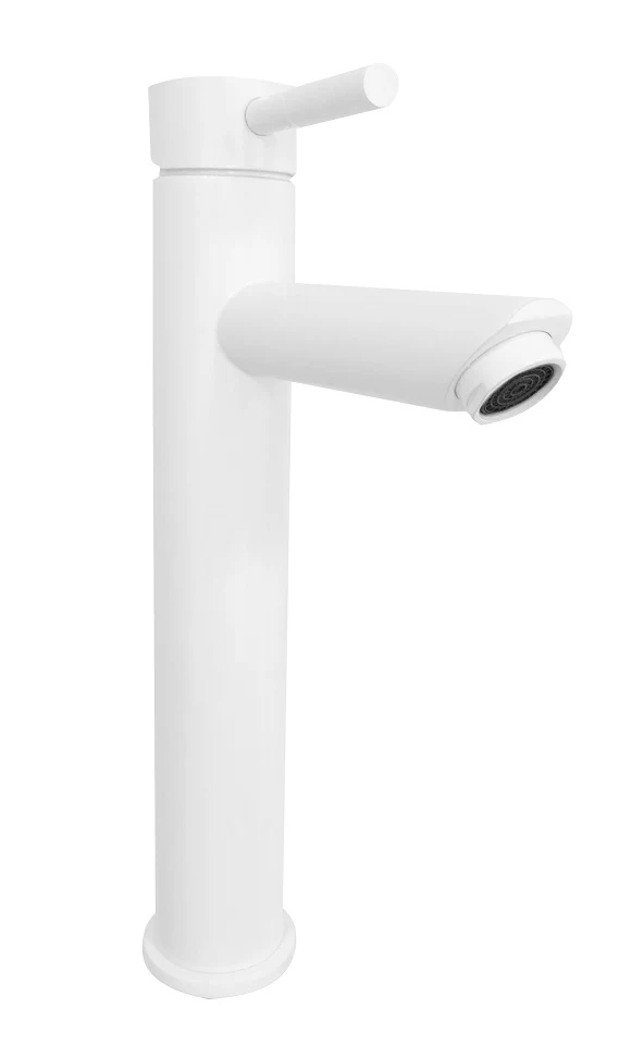 MotionXXL-White Hoge Wastafelmengkraan RVS Mat Wit
