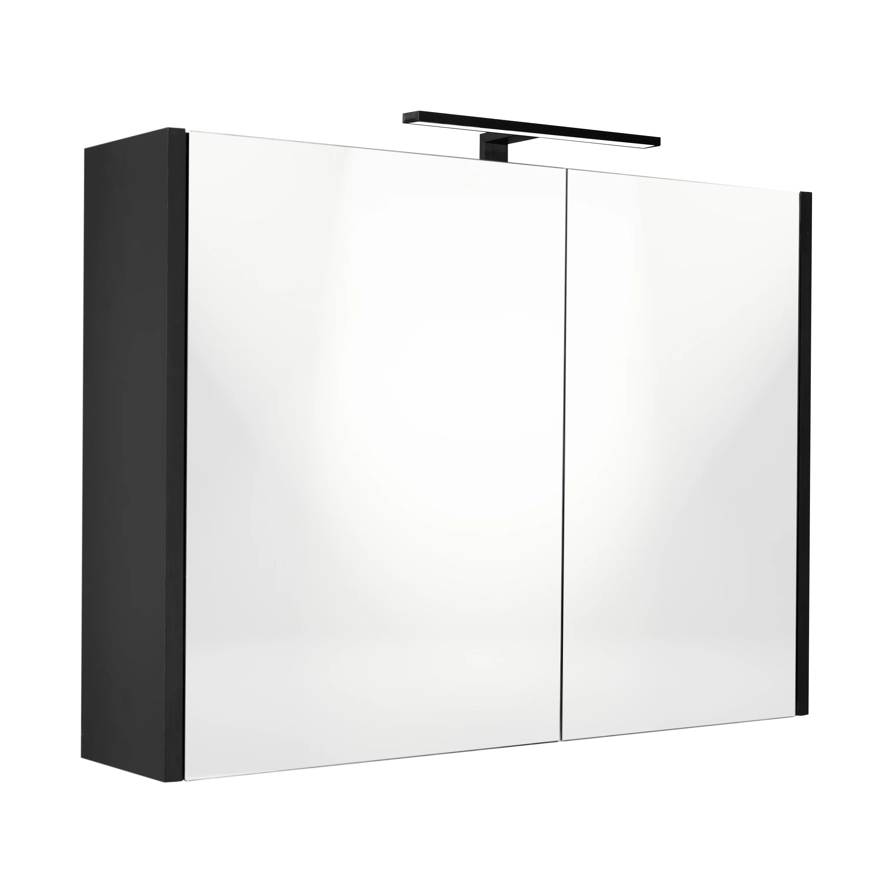 Happy-Black MDF Spiegelkast + Verlichting 80x60cm Happy-Black MDF Spiegelkast + Verlichting 80x60cm