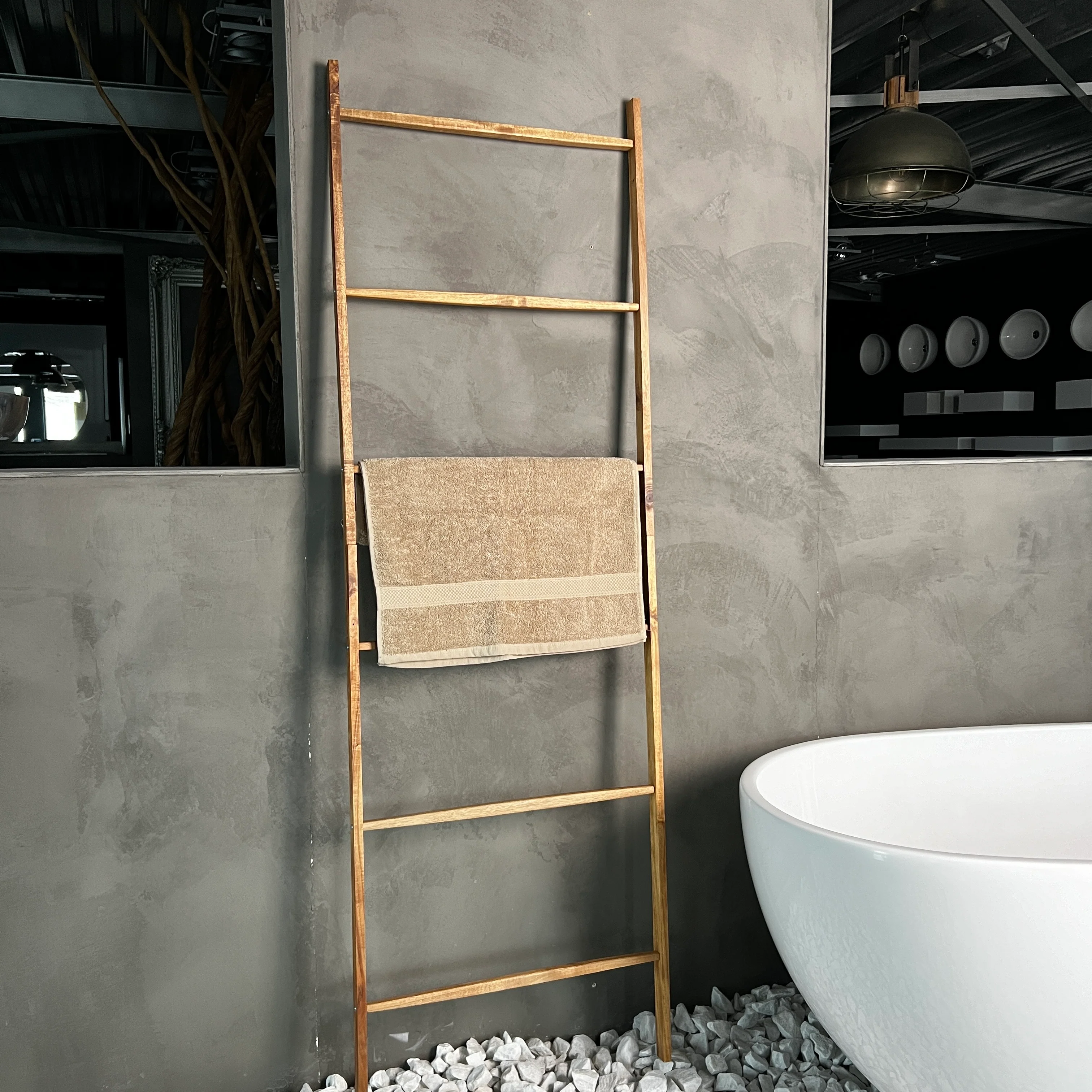Doos Ã  4 stuks Handdoekrek 170 x 55 cm (staand model)  Acacia Hout