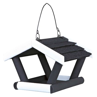 Trixie Natura Voederhuis Hangend Grenenhout Zwart / Wit 17X14X19 CM