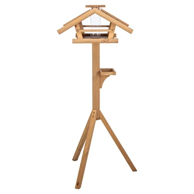Trixie Natura Voederhuis Met Standaard En Silo Grenenhout Bruin 53X53X28/140 CM