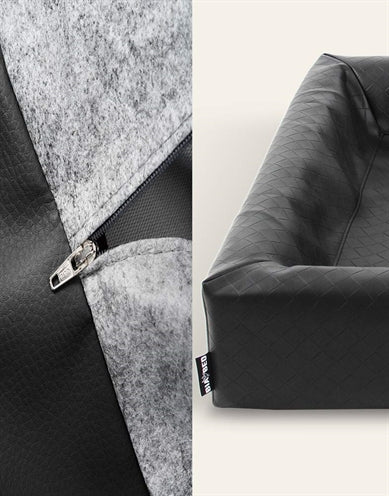BIA BED KUNSTLEER HOES HONDENMAND SQUARE ZWART