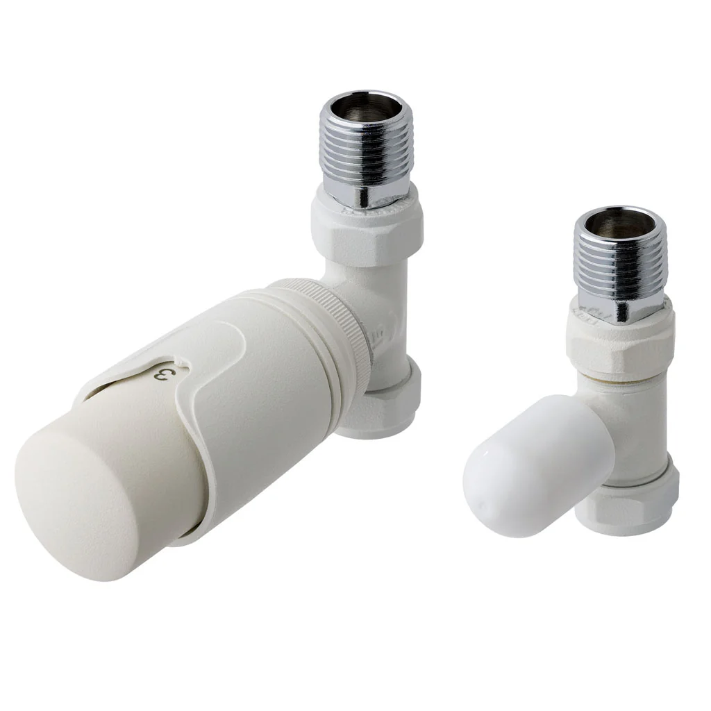 Eastbrook Valve Radiator Aansluitset Recht Met Thermostaat 15mm Mat Wit Eastbrook Valve Radiator Aansluitset Recht Met Thermostaat 15mm Mat Wit