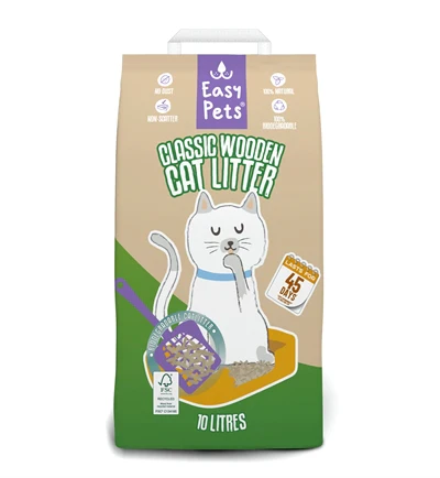 Easypets Biodegradable Classic Houtkorrels Kattenbakvulling 10 LTR