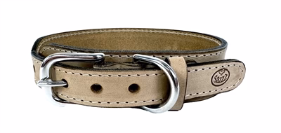 Sazzz Halsband Hond Boho Vintage Leer Beige 42-50X3,5 CM