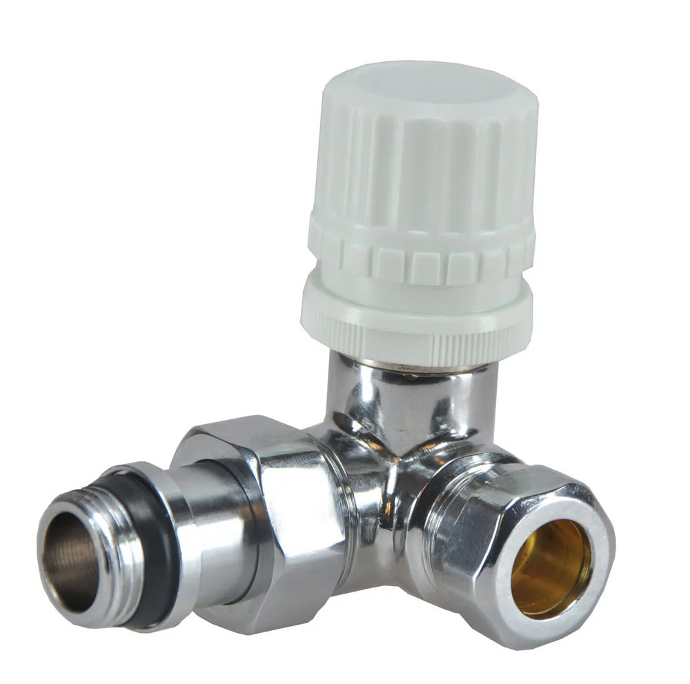luxe therm. ventiel 1/2”x15 (M22) knel haaks links chroom