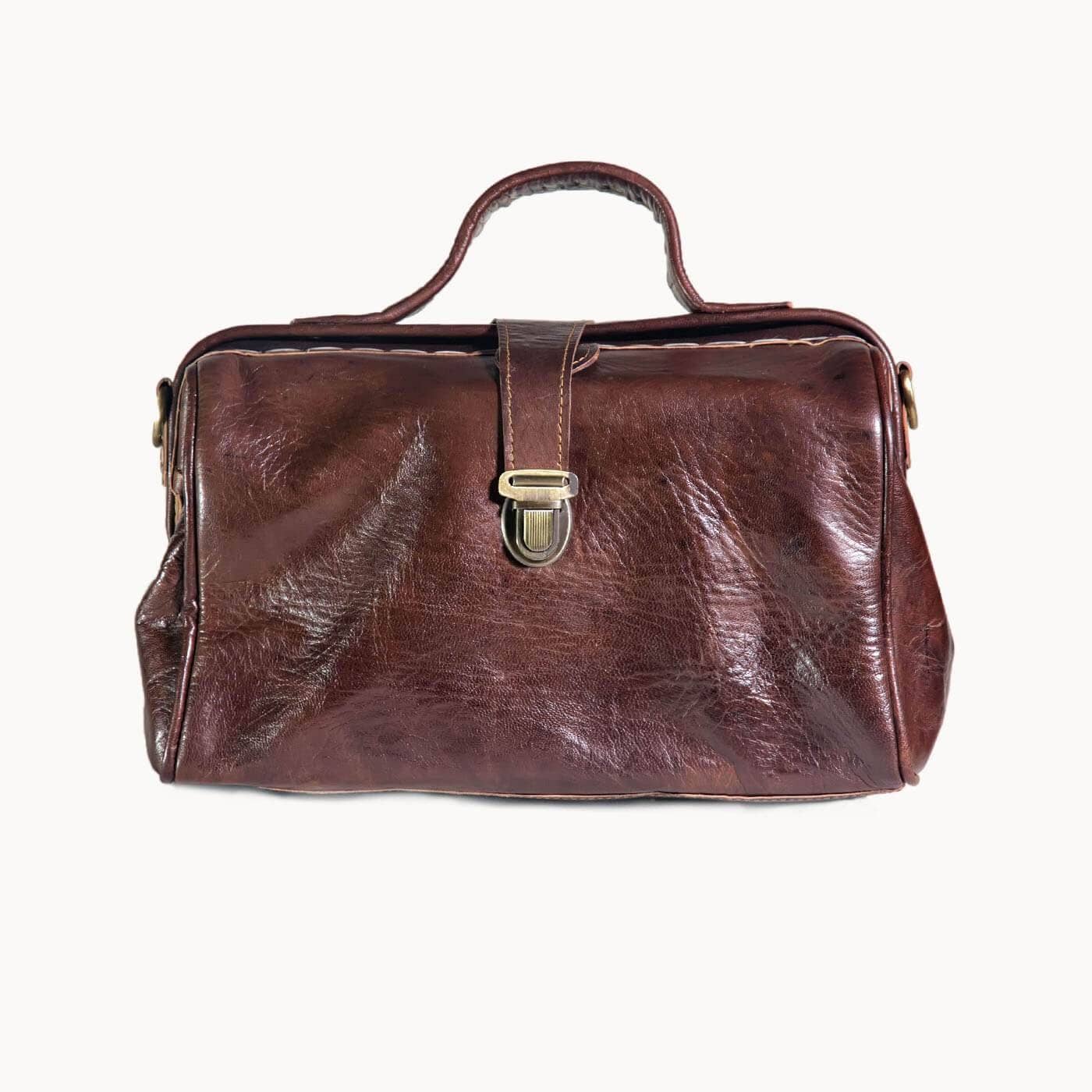Leren tas ‘Petit’: Bruin