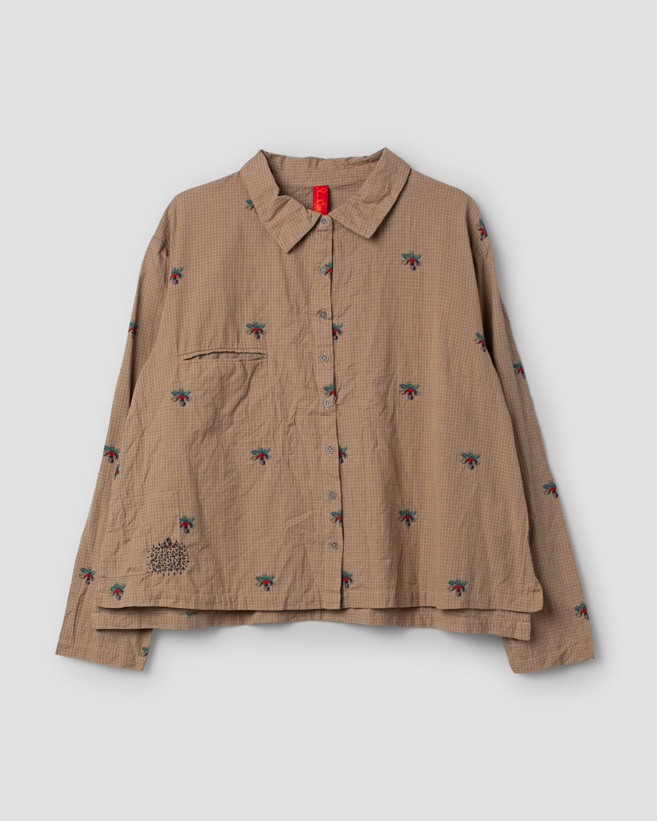 Ewa i Walla blouse checked Sussie 44166 AW25 graphite