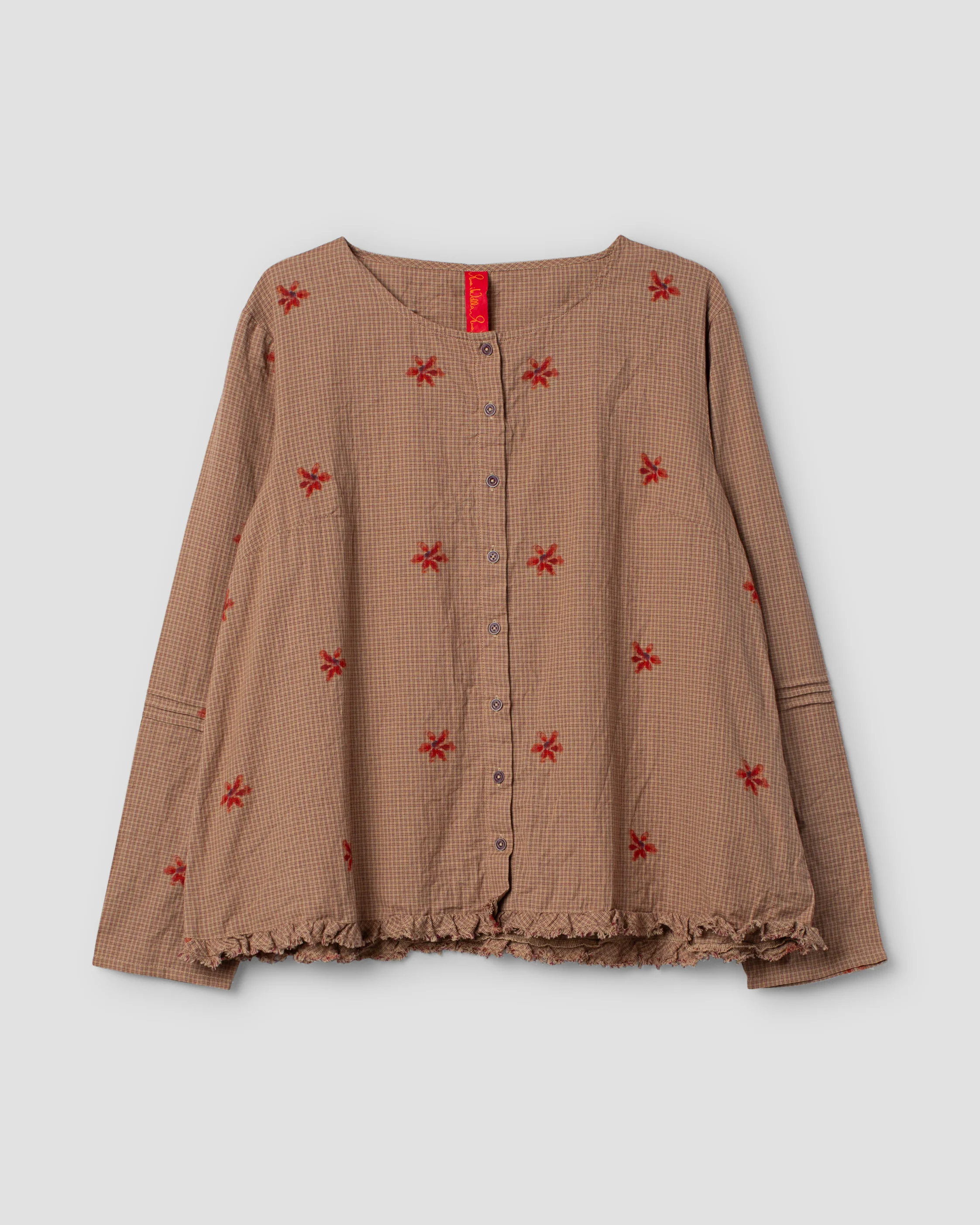 Ewa i Walla blouse checked Tindra 44167 AW25 dark plum