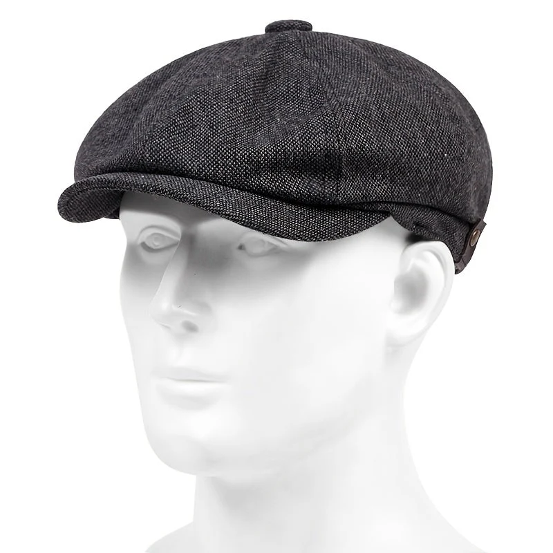 Baret Heren Donkergroen – Graan Geruite Vintage Mode Muts , Ideale Keuze voor Geschenken