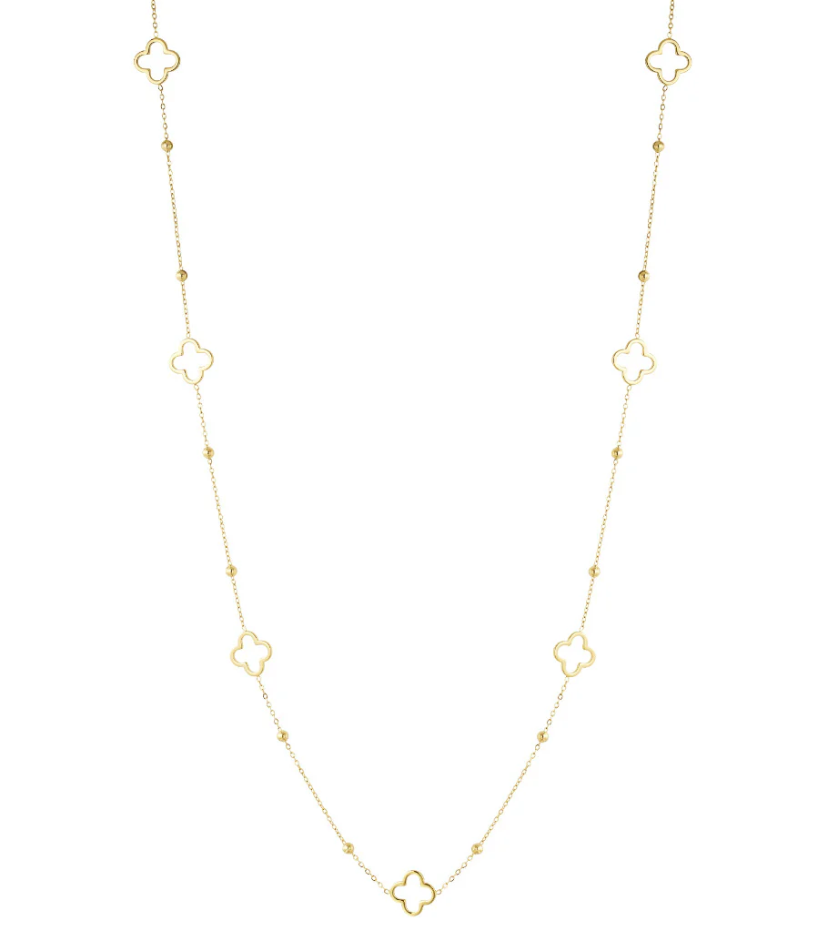 lange ketting met klaver bedels