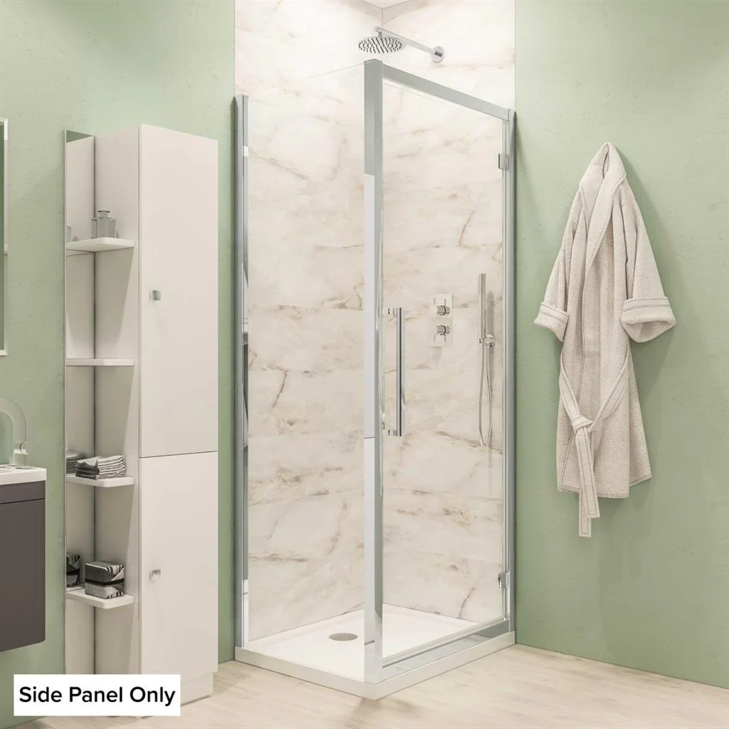 Eastbrook Corniche Zijwand 8 Mm Veiligheidsglas 200 Cm Hoog 70 Cm Breed, Chroom