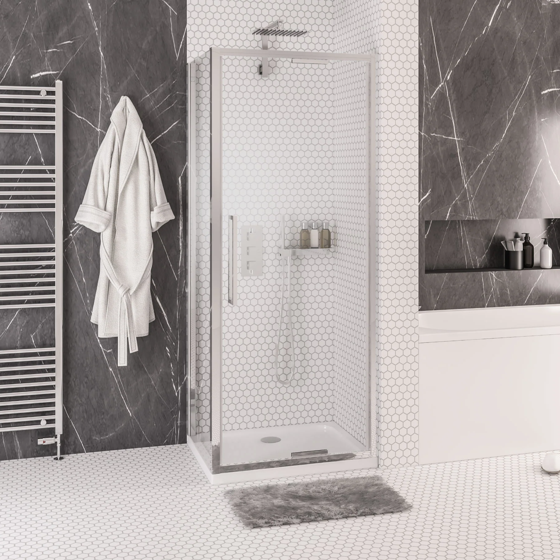 Eastbrook Corniche 2000 Inklapbare Douchedeur 200×76 cm 8 mm, Chroom