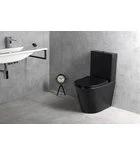 Paco Staand Toiletpot Rimless 38,0x61,0 cm Keramiek Zwart - Afbeelding 2