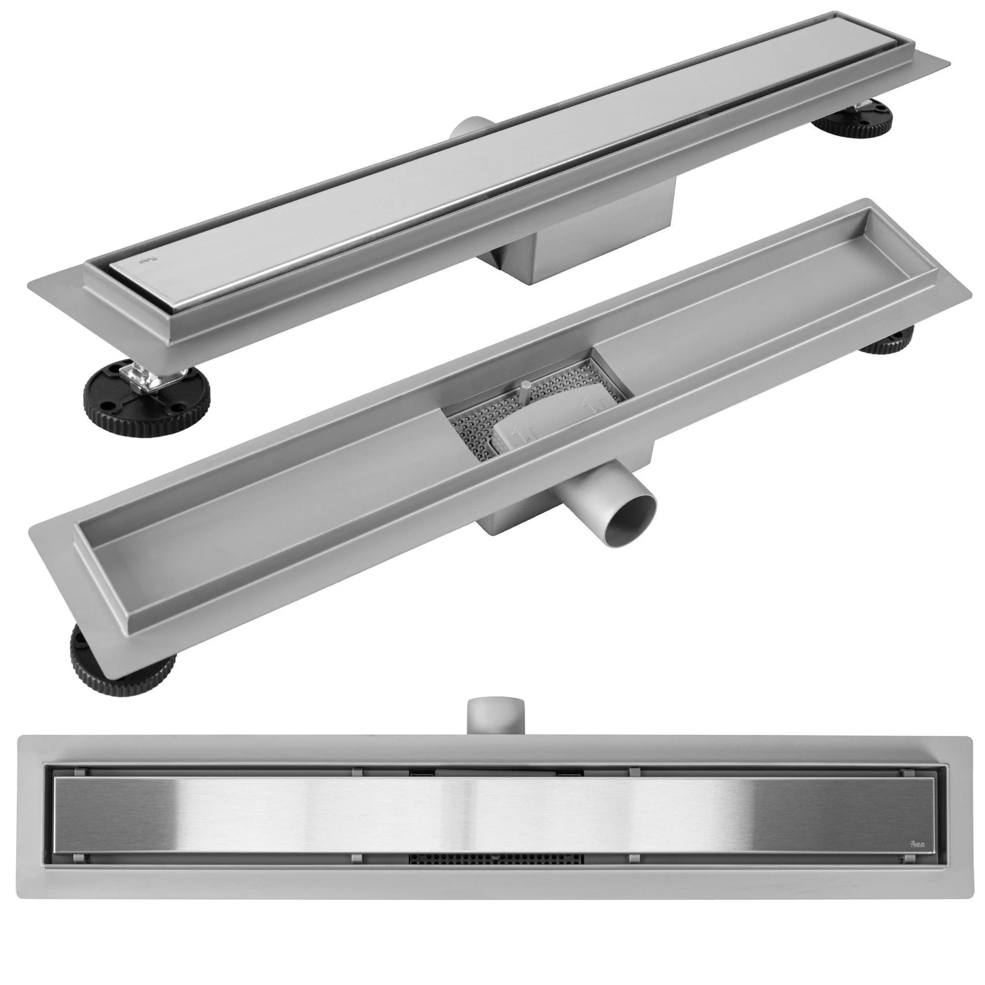 Lineaire afvoer Rea Neox BRUSH Steel 80 Lineaire afvoer Rea Neox BRUSH Steel 80