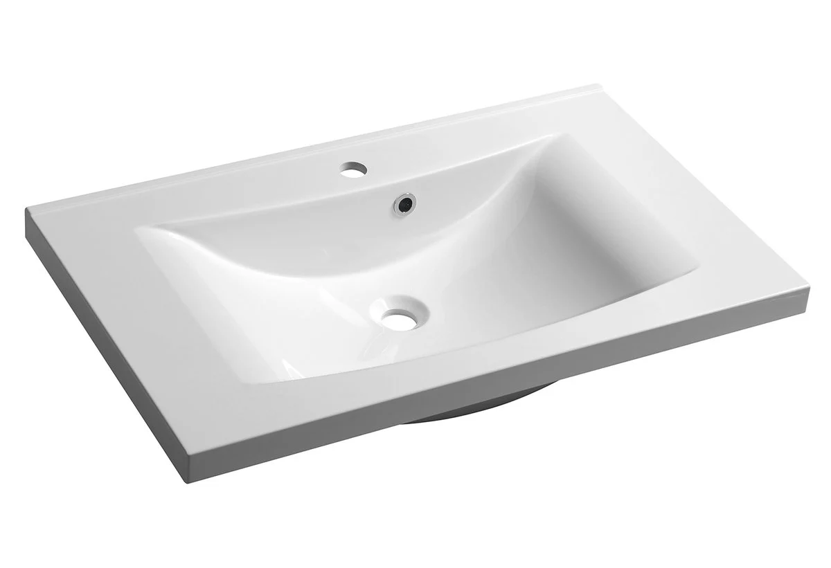 Sapho Luciola Meubelwastafel 80x50x15 Cm Gegoten Marmer Wit Sapho Luciola Meubelwastafel 80x50x15 Cm Gegoten Marmer Wit