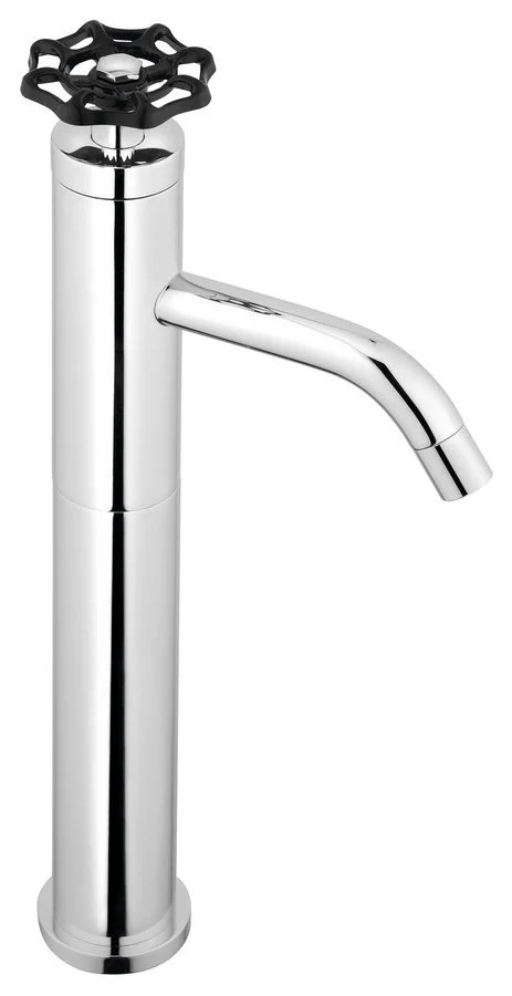 Industriële Hoge Wastafelkraan (H) 332 mm, Chroom/Zwart