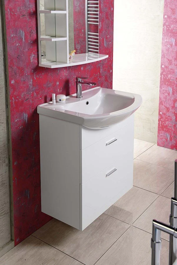 Wastafel onderkast badmeubel Zoja 61x74x32 2 laden wit Wastafel onderkast badmeubel Zoja 61x74x32 2 laden wit