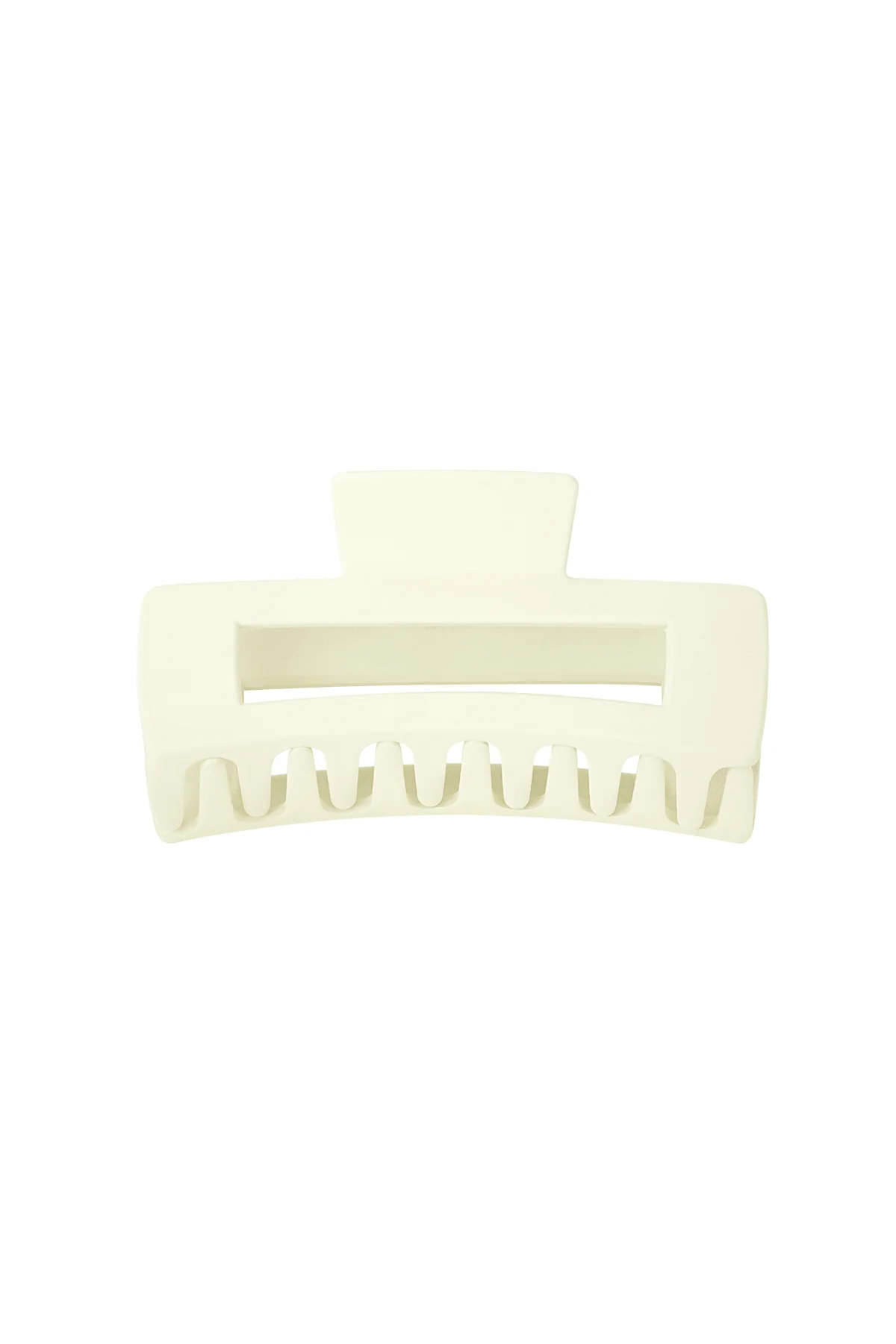 Haarklem rechthoek – creme Plastic