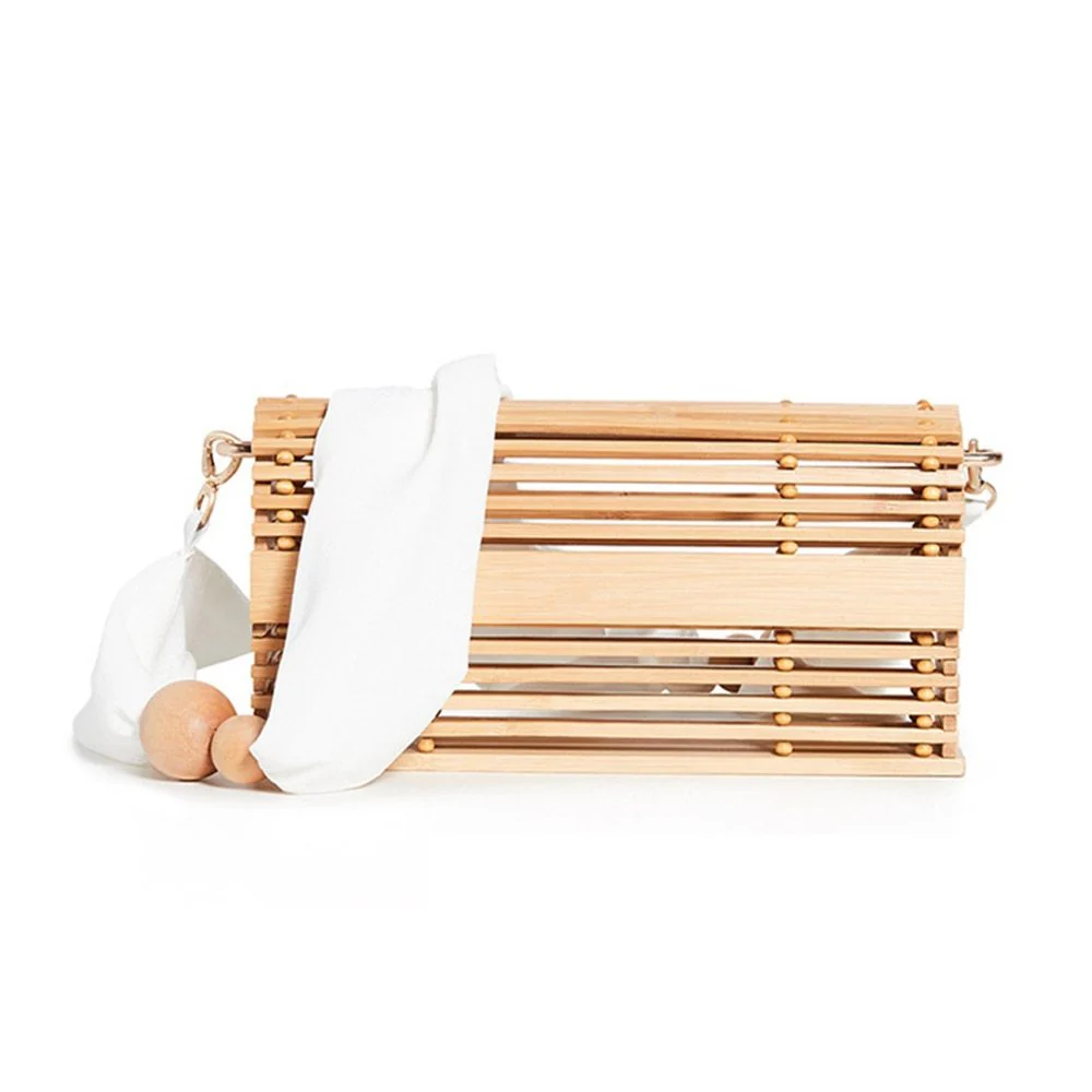 Bamboe Mand Tas – Wit