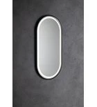 Kaira Ovale Spiegel Met LED Verlichting 45x90 Cm Mat Zwart - Afbeelding 2