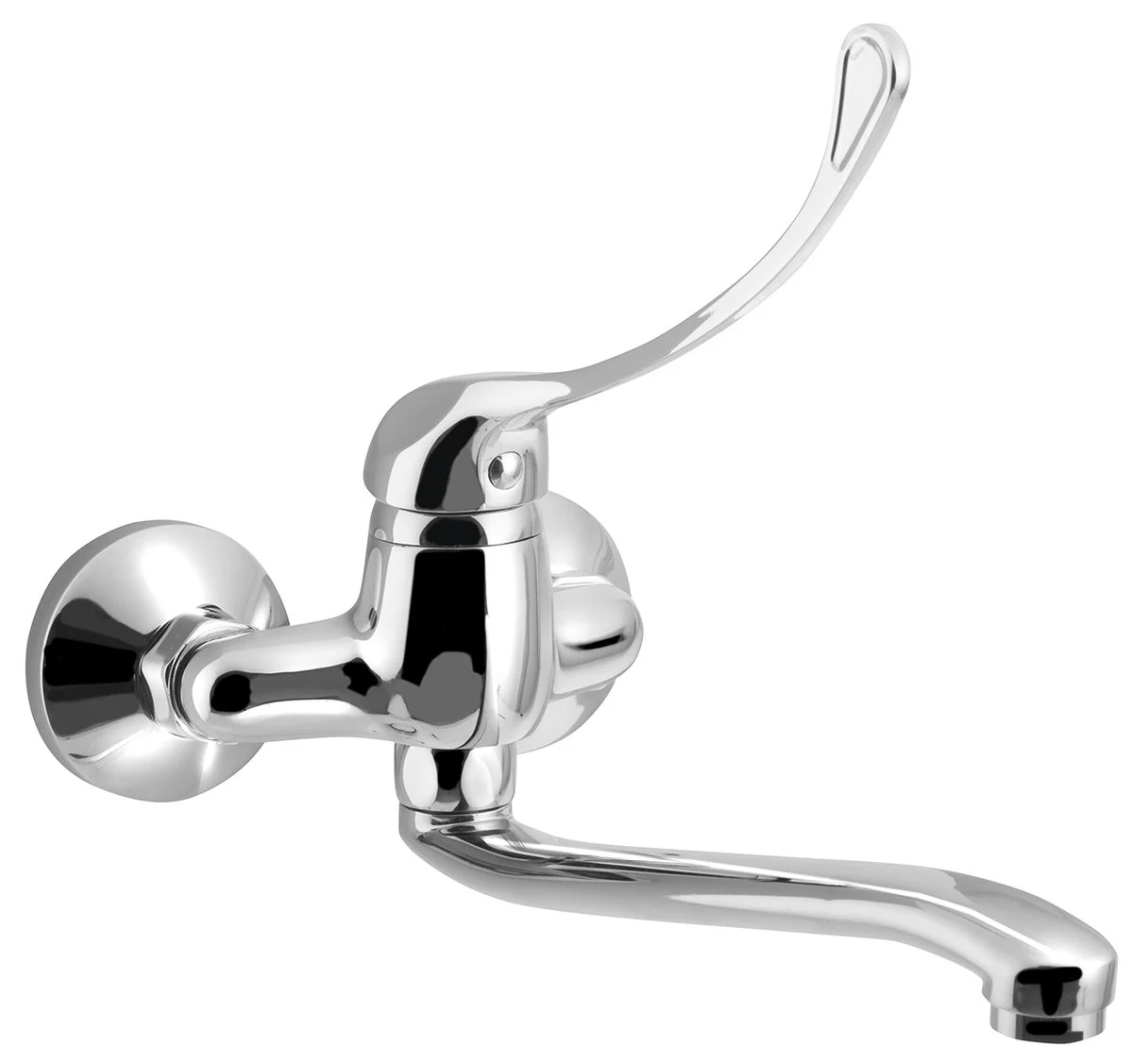 Aqualine 35 Medicinale Wand Wastafelkraan 10 Cm Hartafstand Verhoogde Uitloop 22 Cm Chroom
