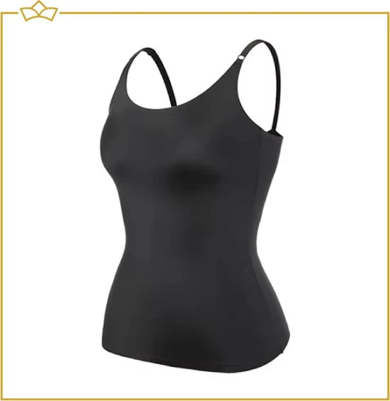 ATTREZZO® Corrigerend hemd Dames – Zwart – Maat L – Shapeware dames