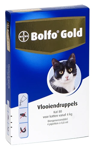 Bolfo Gold Kat Vlooiendruppels 80 4 PIPET Bolfo Gold Kat Vlooiendruppels 80 4 PIPET