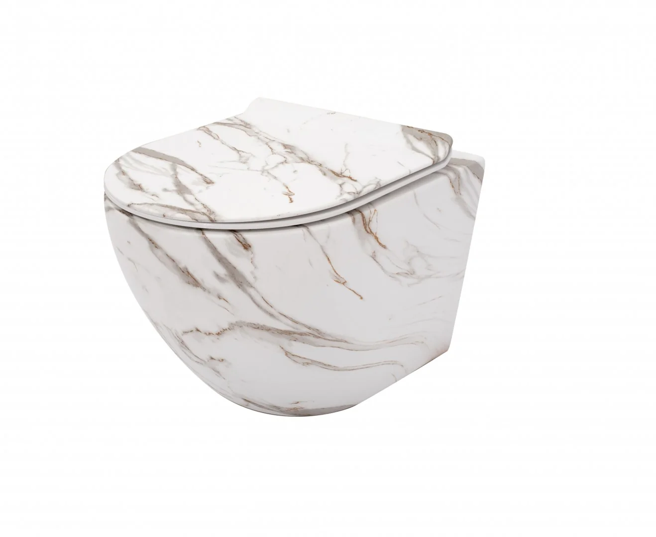 Rimless Toilet Rea Carlos Met Softclose Zitting Lava Mat