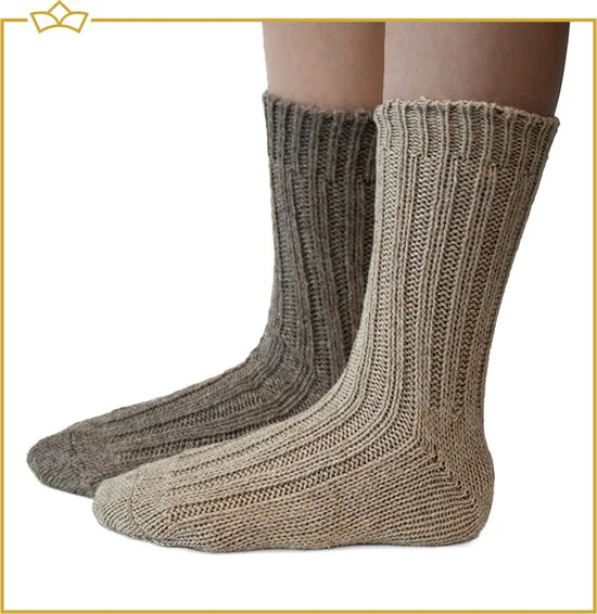 ATTREZZO® 2 paar Alpaca sokken – maat 35-38 – Wol – Bruin – extra warm!