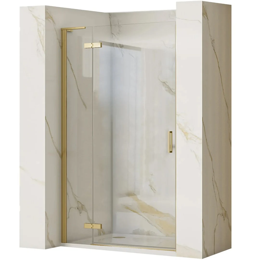 Douche nisdeur met paneel en draaideur REA Hugo goud