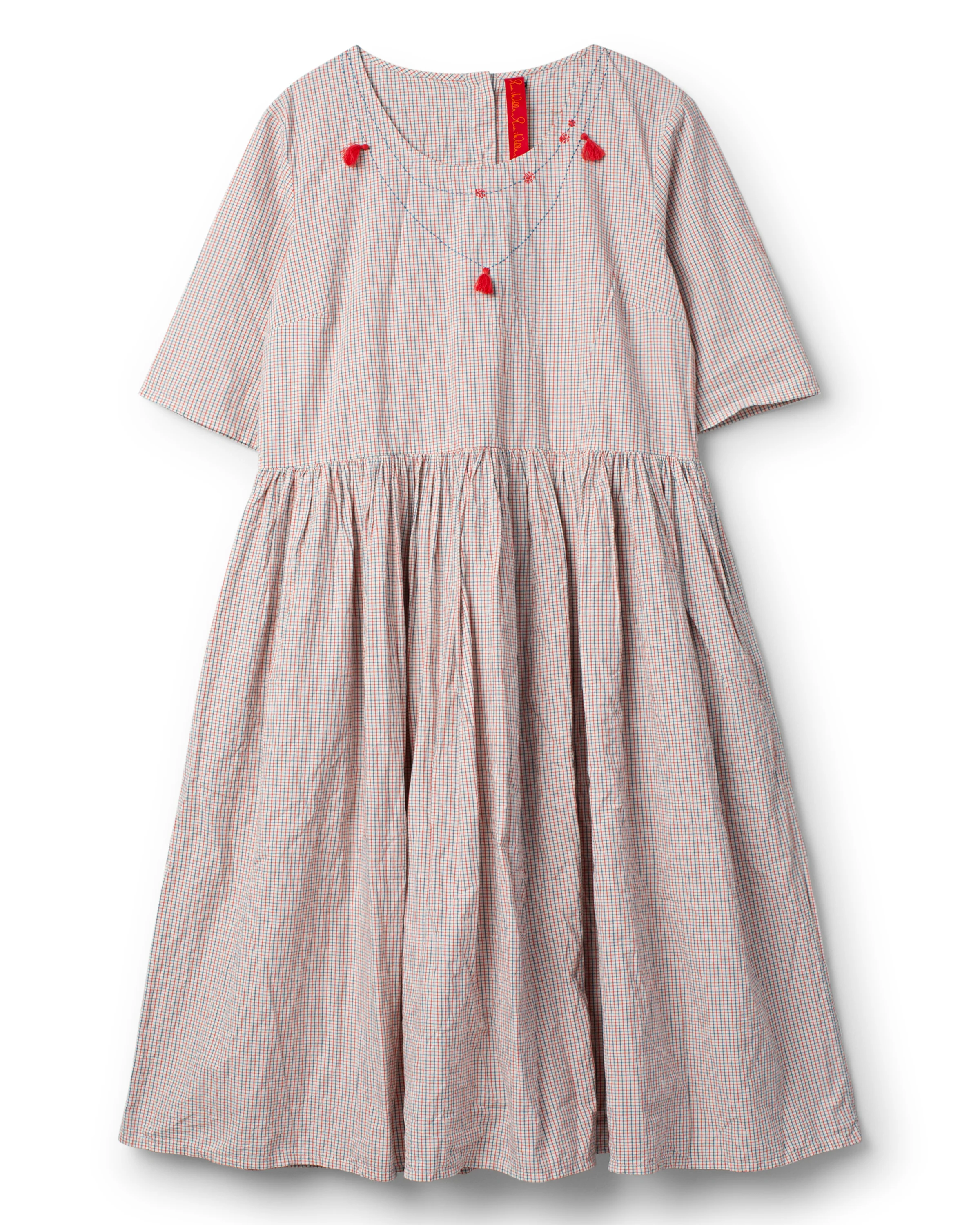 Ewa i Walla dress checked cotton Pyret 55952 SS26 original