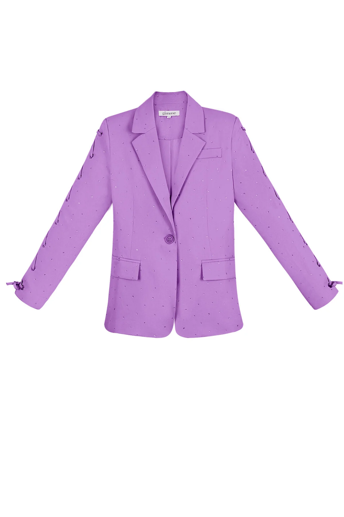 Polyester Vrouwen Jas Set Met Veters Op Mouw