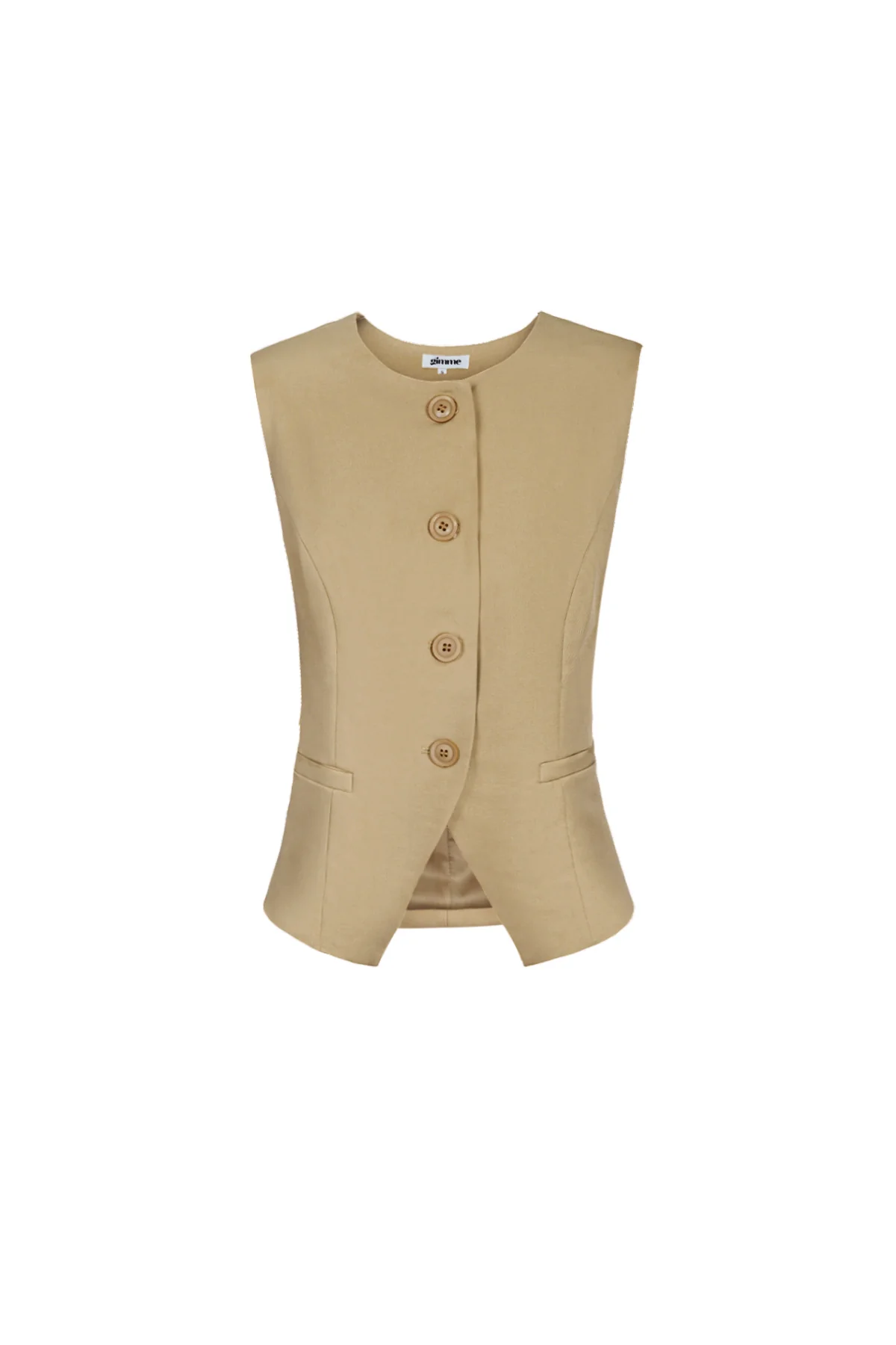 Polyester Vrouwen Mouwloze Top Gestructureerd Knopsluiting Ontwerp