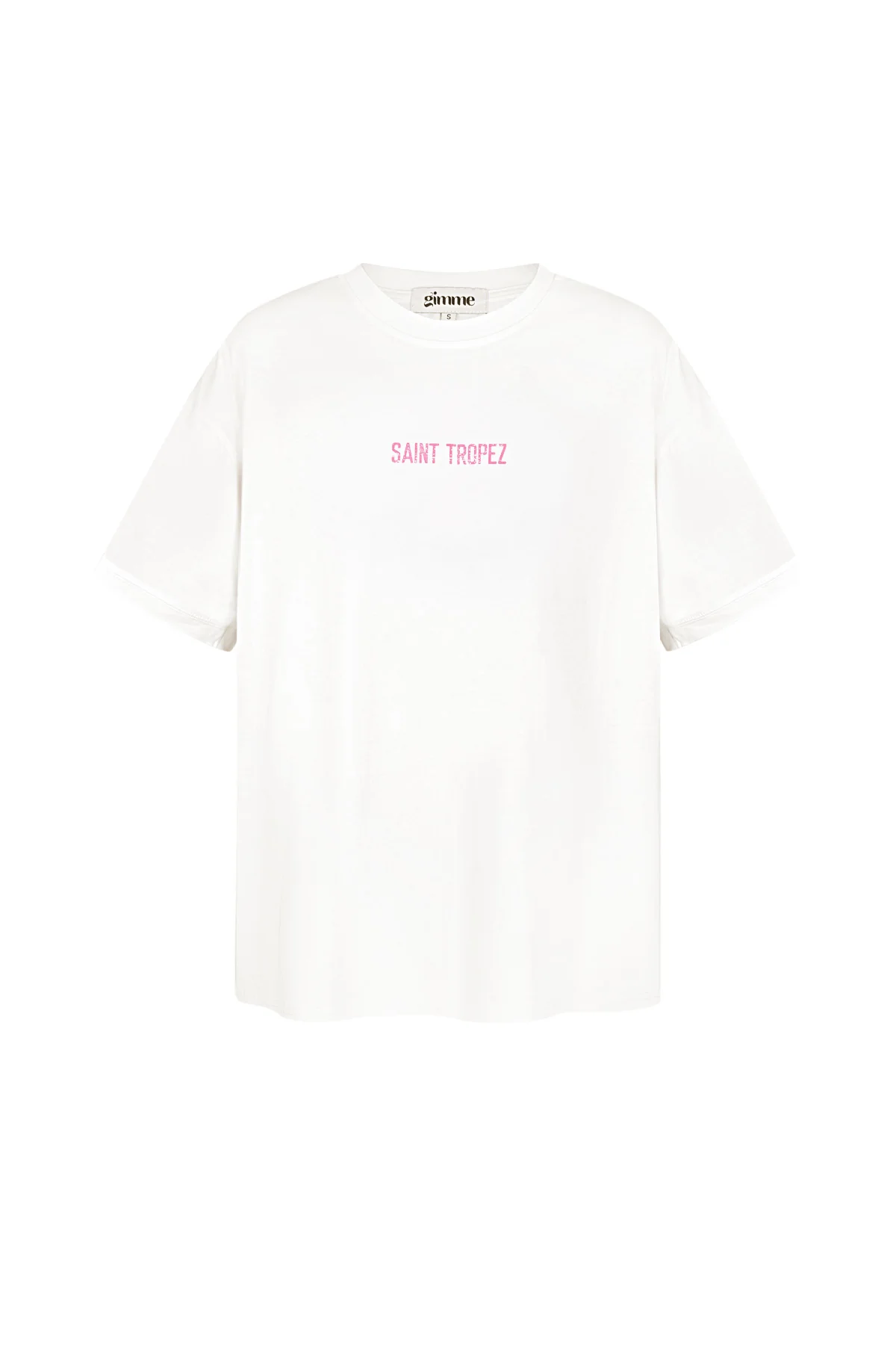 Cotton Vrouwen T-shirt Oversized Saint Tropez Print